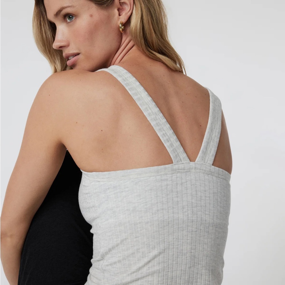 Vuori Pile Tank - Light Heather Gray in size XS